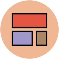 Flat trendy icon of rectangle tool 