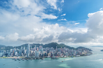 Aerial view of Hong Kong city