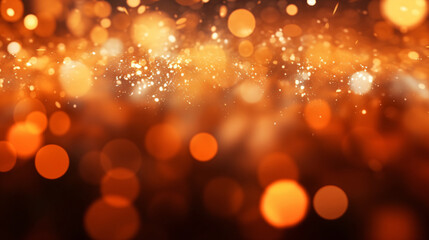 Background illustration of orange blurred lights, christmas background with bokeh,