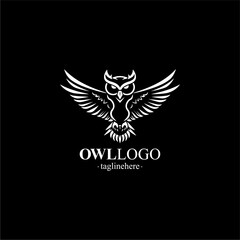Fototapeta premium Vector Line art logo of a owl