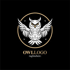 Fototapeta premium Vector Line art logo of a owl