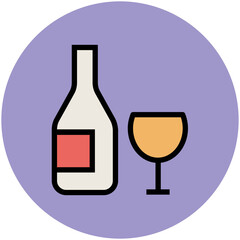 Party drink, flat icon of cocktail 