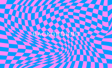 Distorted checkered blue background