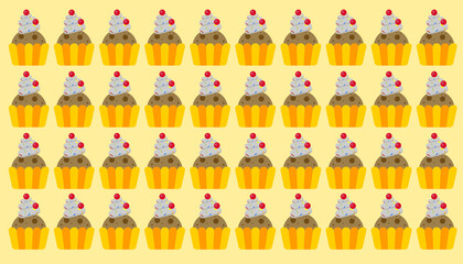  Cup Cake Flat Design Graphic Design Background