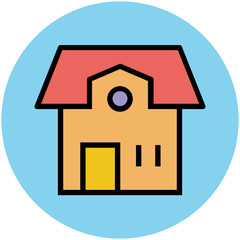 A scalable flat icon of building 