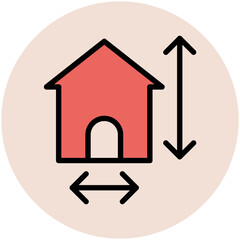 A scalable flat icon of building 