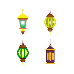 Vector set of lantern illustration collection elements for ramadan kareem Islamic religion