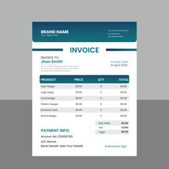 Naklejka na ściany i meble Clean Vector Invoice Design Template For Business.