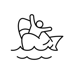 Shark attack people icon