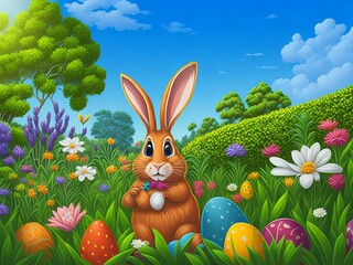 Vibrant Easter Design Celebrate the Season with Joyful and Eye-Catching Creations, Generative AI