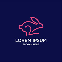 rabbit logo design template