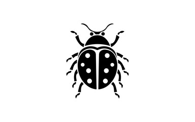 ladybugshape isolated illustration with black and white style for template.