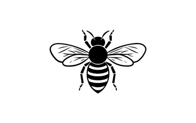 bee shape isolated illustration with black and white style for template.