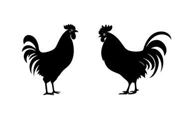 chicken shape isolated illustration with black and white style for template.