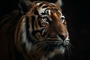Fototapeta na wymiar Amazing showcase of affectionate tiger. Generative AI