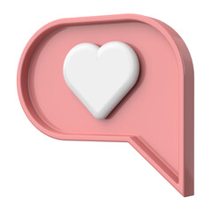 Like icon. Chat bubble. 3D illustration.