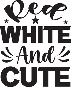 Red White and Cute svg
