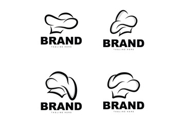 Chef Hat Logo, Cooking Vector Hand Made Chef Hat Collection, Product Branding Design