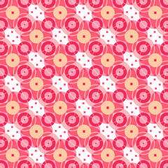 Seamless pattern Geometric seamless background pattern abstract sweet pink star and outline design pattern. Vintage abstract geometric on white background for prints, textile, wrapping, fabric.