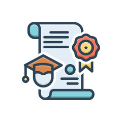 Color illustration icon for qualifications 