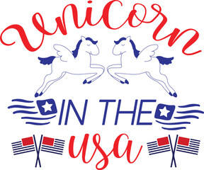 Obraz premium Unicorn in the usa svg