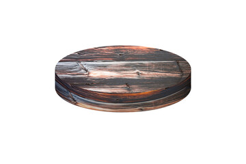 Wooden rounded podium for product display