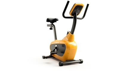 Modern cycle machine or exercise bike for gym or home trainings isolated on white background.