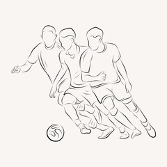 People Football player line art illustration