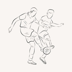 People Football player line art illustration