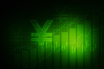 2d illustration Yen Symbol sign