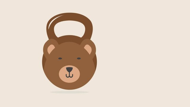 Animated Footage Bear Fitness  template element vector suitable for fitness business kids vector