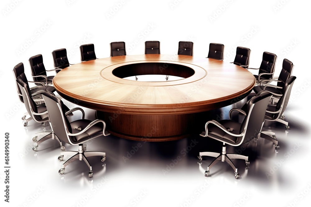 Poster conference table isolated on white background. generated by ai.