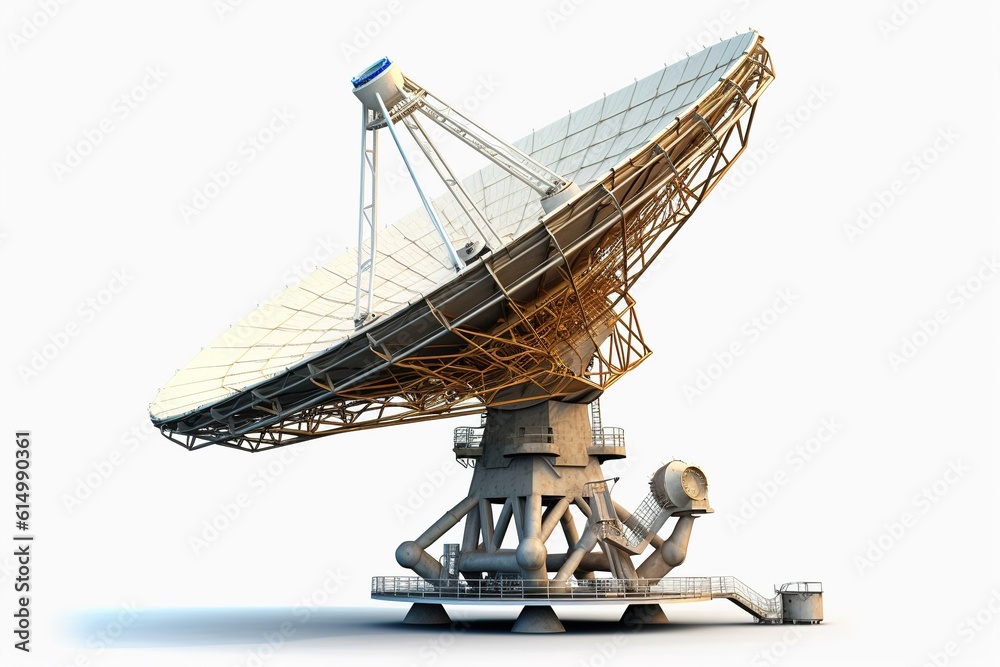 Poster satellite dish isolated on white background. generated by ai.