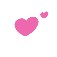pink heart isolated on white
