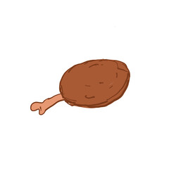 symbol leg fried chicken isolated on background