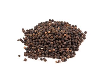 Black pepper was placed on a white background