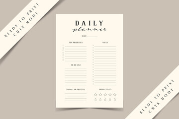Daily planner, bullet journal planner template, vector illustration - obrazy, fototapety, plakaty