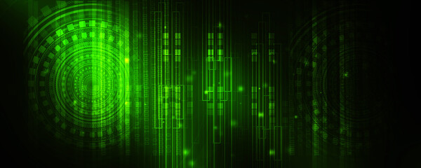 2d illustration Abstract futuristic electronic circuit technology background