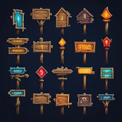 old wooden board signpost ai generated