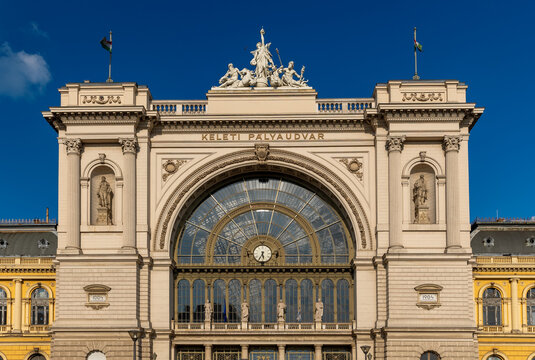 Facade Of Eastern Railway Station In Budapest Hungary