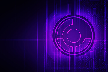 2d illustration Abstract futuristic electronic circuit technology background