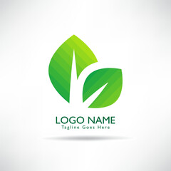 creative Green Leaf eco organic Logo design vector template. green environmental concept, ecological.