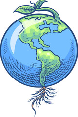 Earth Day Hand Drawn Illustration