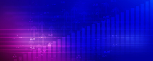 2d rendering Stock market online business concept. business Graph 