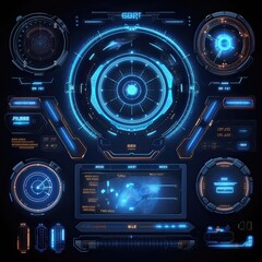 Obraz premium hologram hud elements ai generated