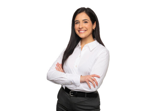 Confident business grad student mba degree success driven female brunette hispanic businesswoman, executive, layer, future CEO