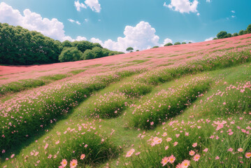 Fototapeta na wymiar flower, field, flowers, garden, grass, landscape