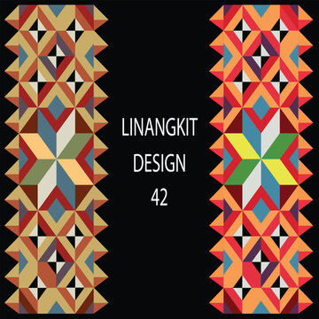 It is a traditional handicraft design by native tribes in East Malaysia usually with green, black, yellow, purple, brown, white, and orange threads