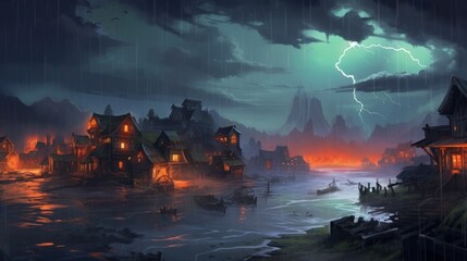 Fototapeta premium Storm Game Environment Art