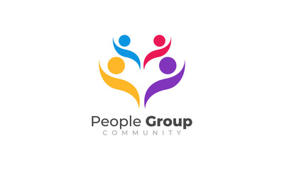 People community support logo vector design